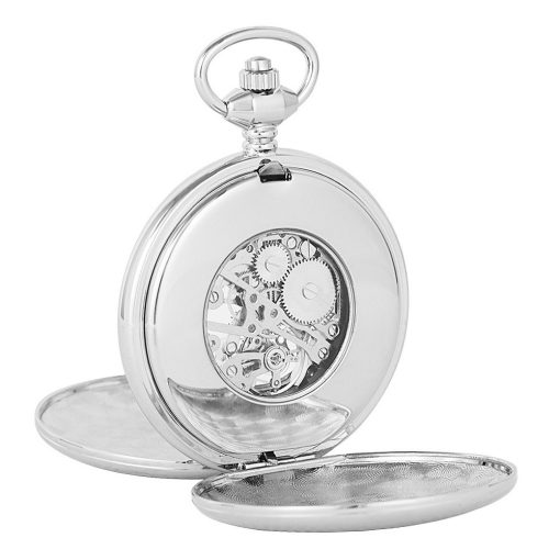 Astron férfi zsebóra, mechanikus (skeleton), ezüst színű tok, arab számos számlap