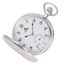 Astron férfi zsebóra, mechanikus, ezüst színű tok, arab számos fehér számlap