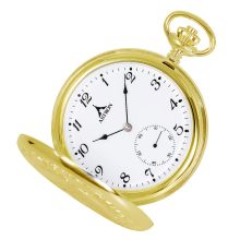 Astron férfi zsebóra, mechanikus szerkezet, arany színű fémtok, fehér színű arab számos számlap, 50 mm