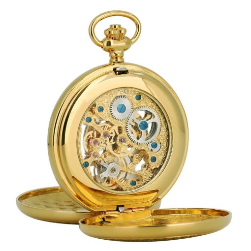 Astron férfi zsebóra, mechanikus, arany színű tok, római számos fehér számlap