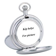 Astron férfi zsebóra fényképtartóval, quartz, ezüst színű fémtok (szálhúzott), duplafedeles, arab számos fehér számlap